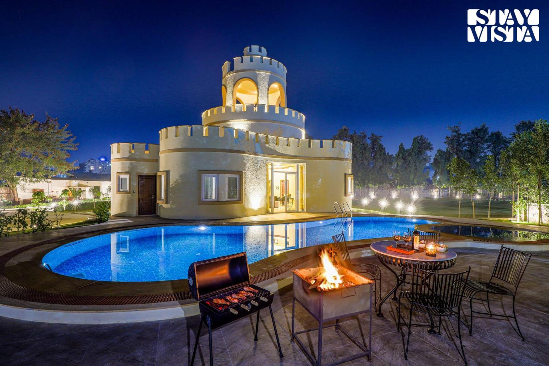 Stayvista'S Mystic Castle With Terrace, Swimming Pool, Lawn With Gazebo Jaipur Eksteriør bilde